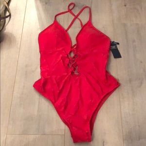 Abercrombie and Fitch red one piece bathing suit